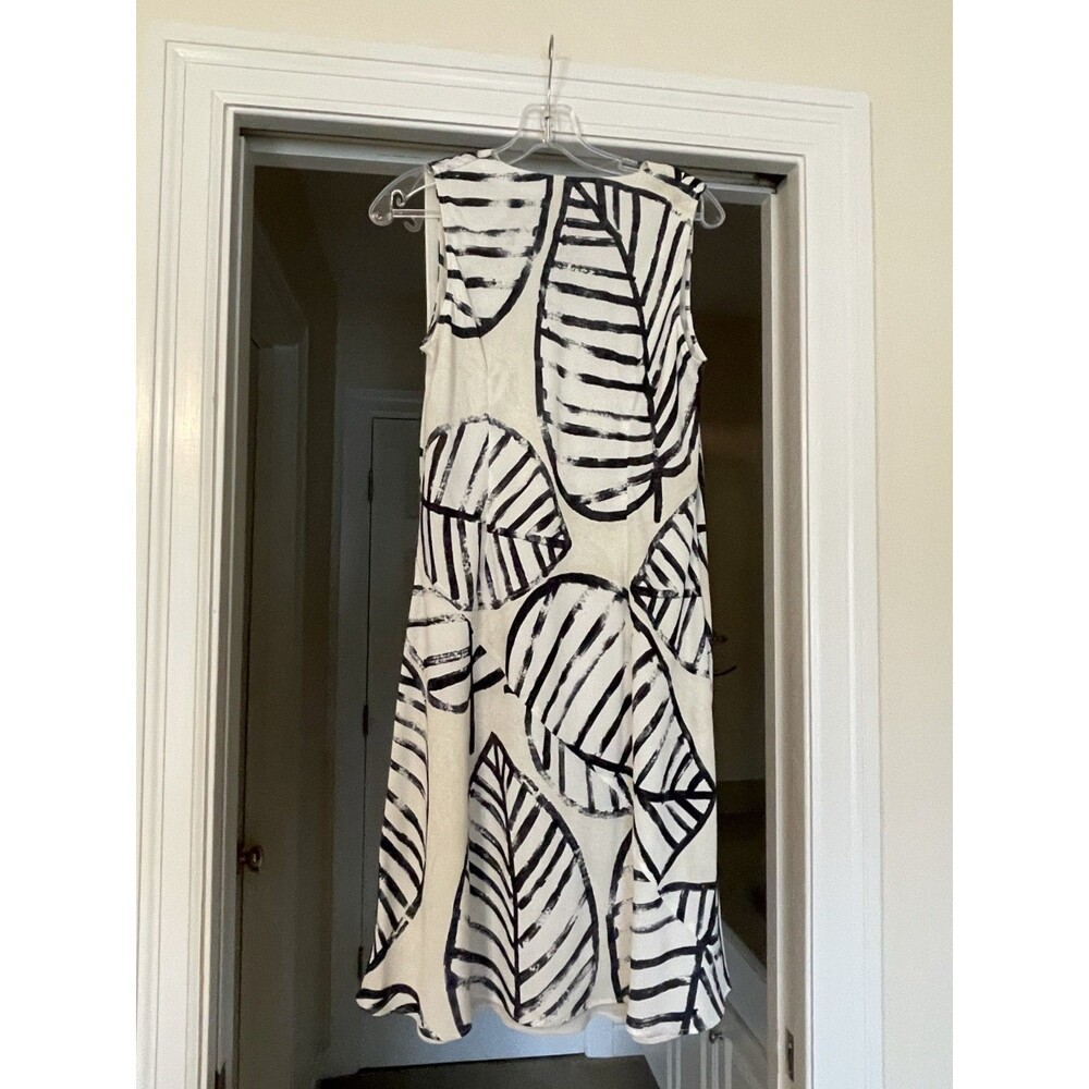 NIC + ZOE Sandshell Leaf Print Cowl Neck Sheath Dress Petite 6